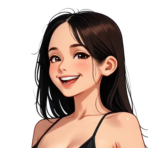 Nora, a dark-haired woman in a black swimsuit, smiling warmly